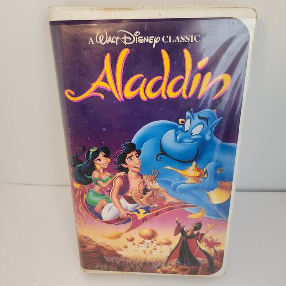 Walt Disney Aladdin VHS Movie Classic Clamshell 1993 Pre-Owned Not Tested - Picture 1 of 9